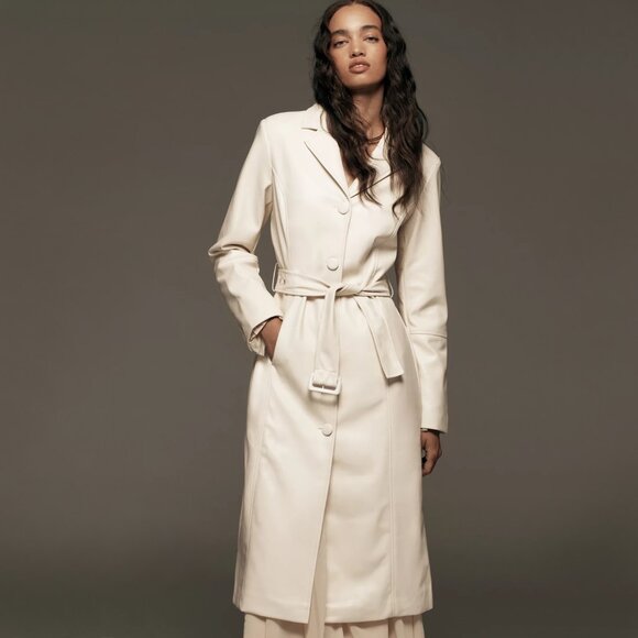 Anthropologie Jackets & Blazers - Avec Les Filles | Faux Leather Belted Long Coat | NWT